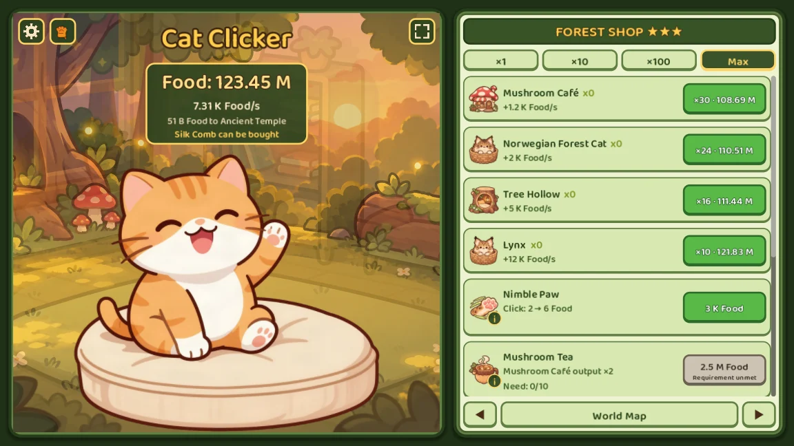 Cat Clicker: the Forest region